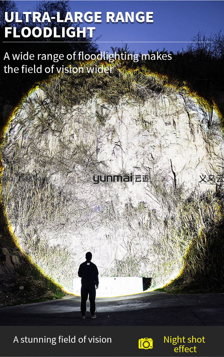 亚马逊新款数显白激光手电筒可透光荧光条带输出强光远射理发器多功能照明工具详情18