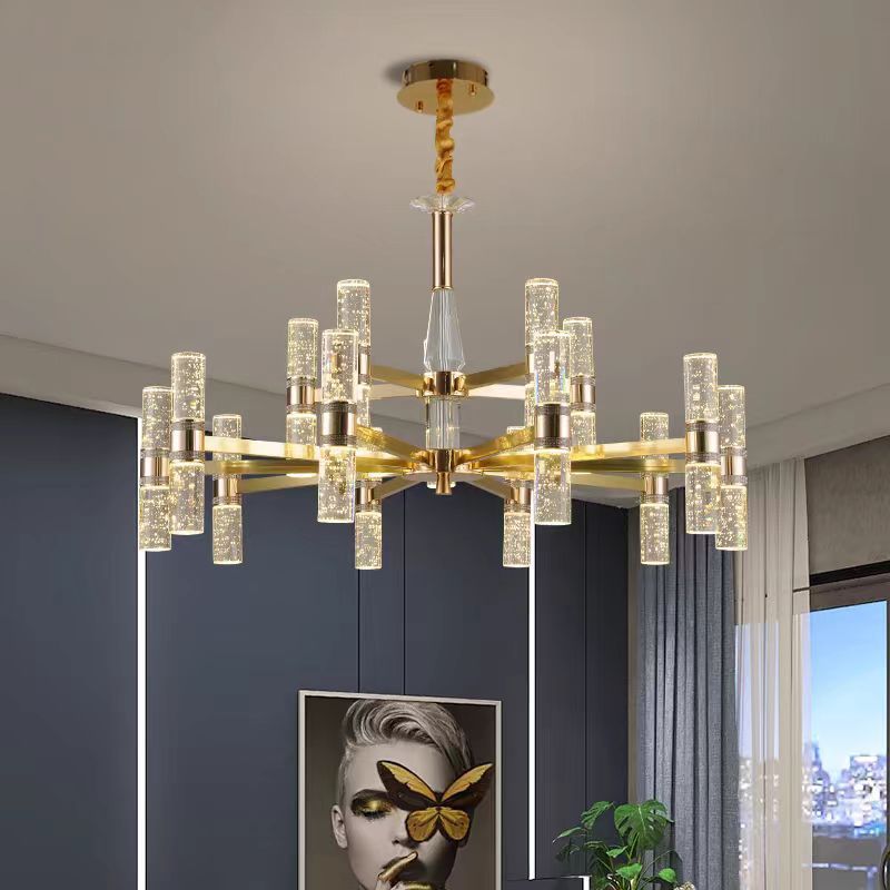 新款现代简约轻奢气泡柱水晶客厅吊灯高档大气全屋别墅餐厅卧室灯详情5