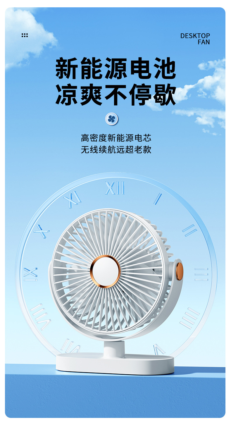 小风扇桌面电风扇小型家用静音办公室usb充电迷你宿舍学生便携式详情14