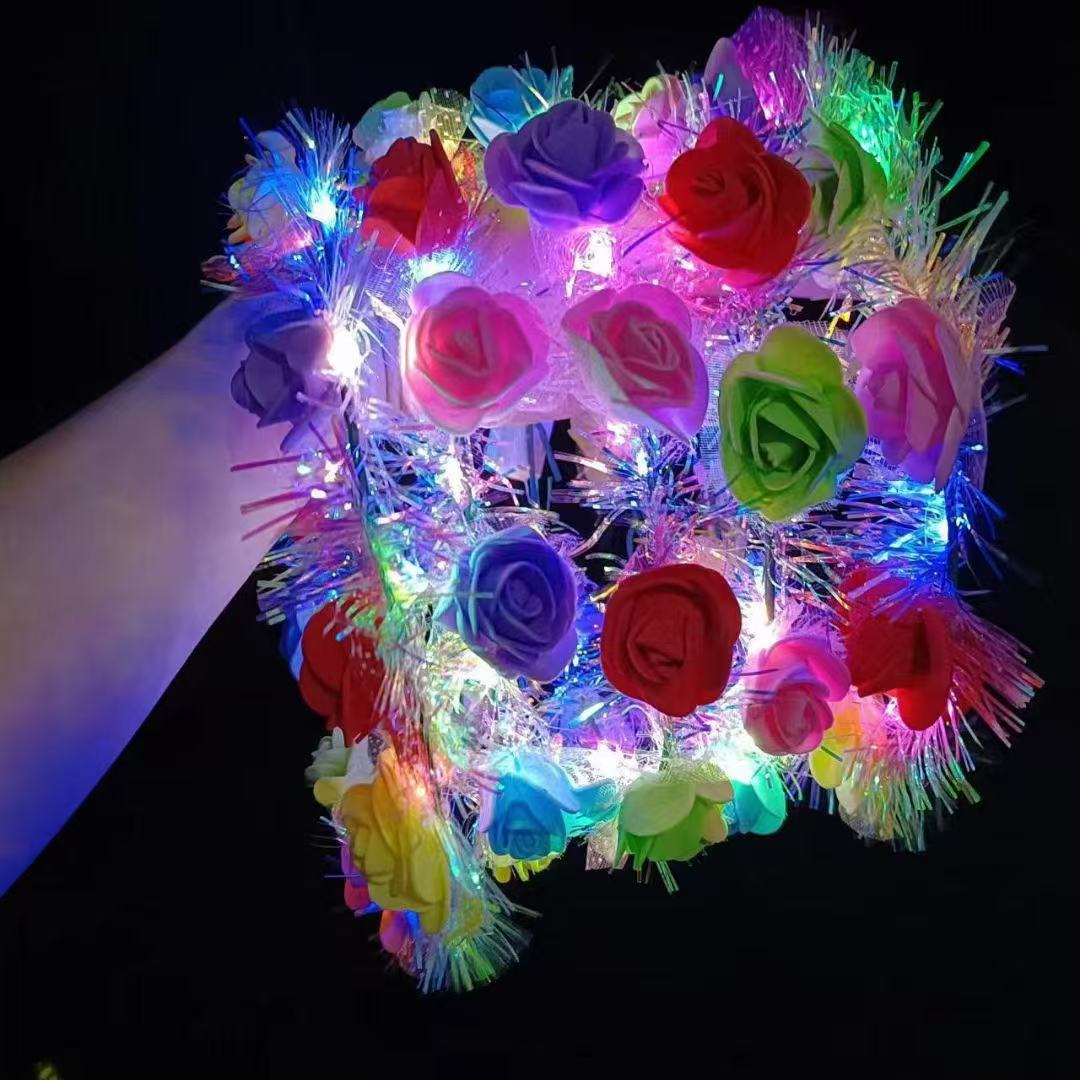 网红发光天使翅膀背饰地摊夜市热销闪光花环兔子发箍彩球蝴蝶头饰详情5