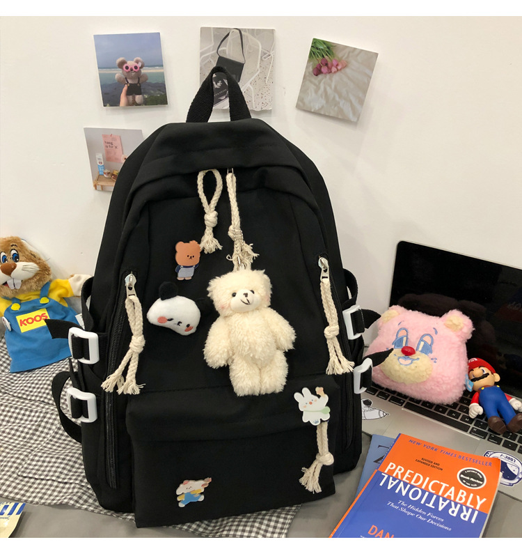 2024新款书包女生韩版高中生初中生双肩包可爱大容量ins简约书包详情39