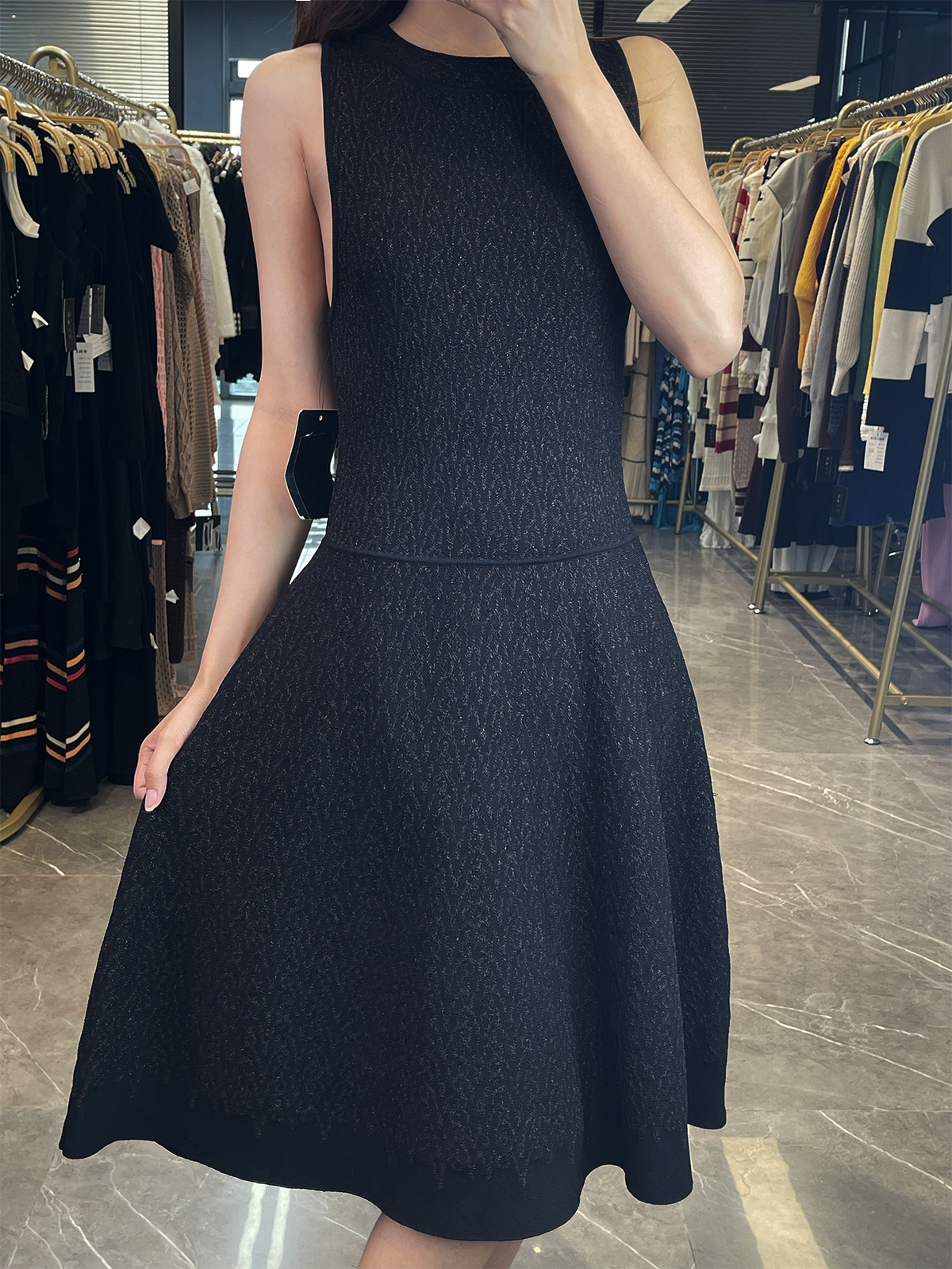 外贸跨境欧美绝美女装针织连衣裙无袖显瘦穿搭连衣裙女dress详情3