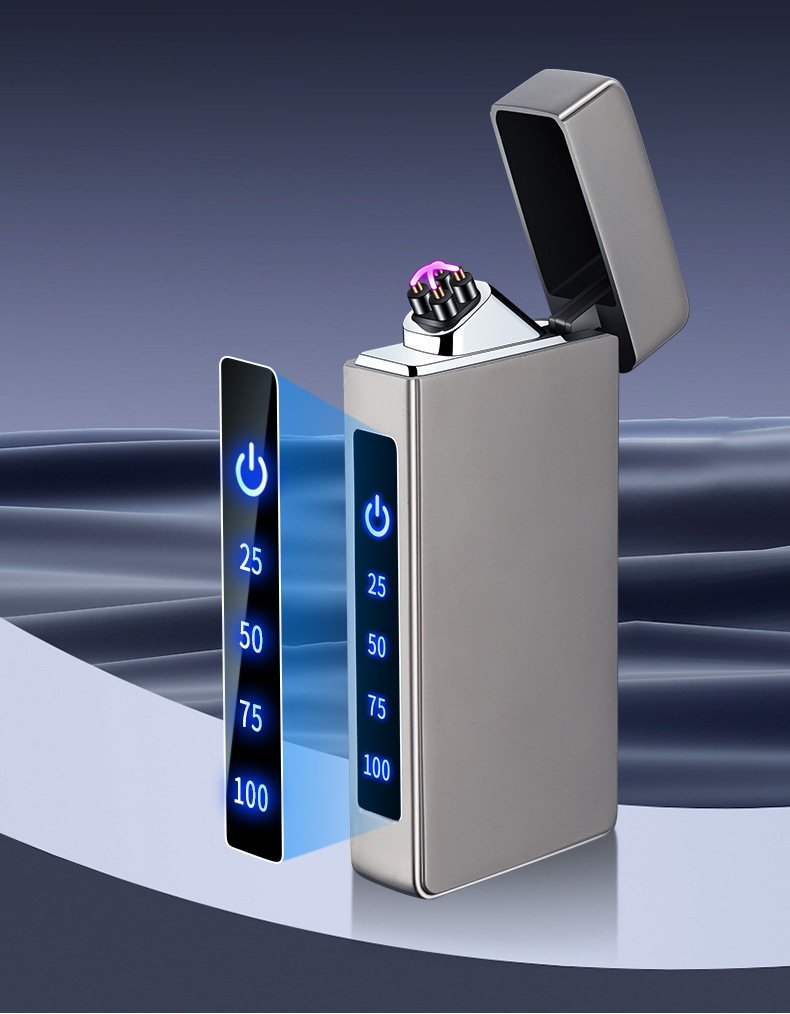 2025创新可换电池type-c快充双电弧打火机防风usb智能点火器批发详情10