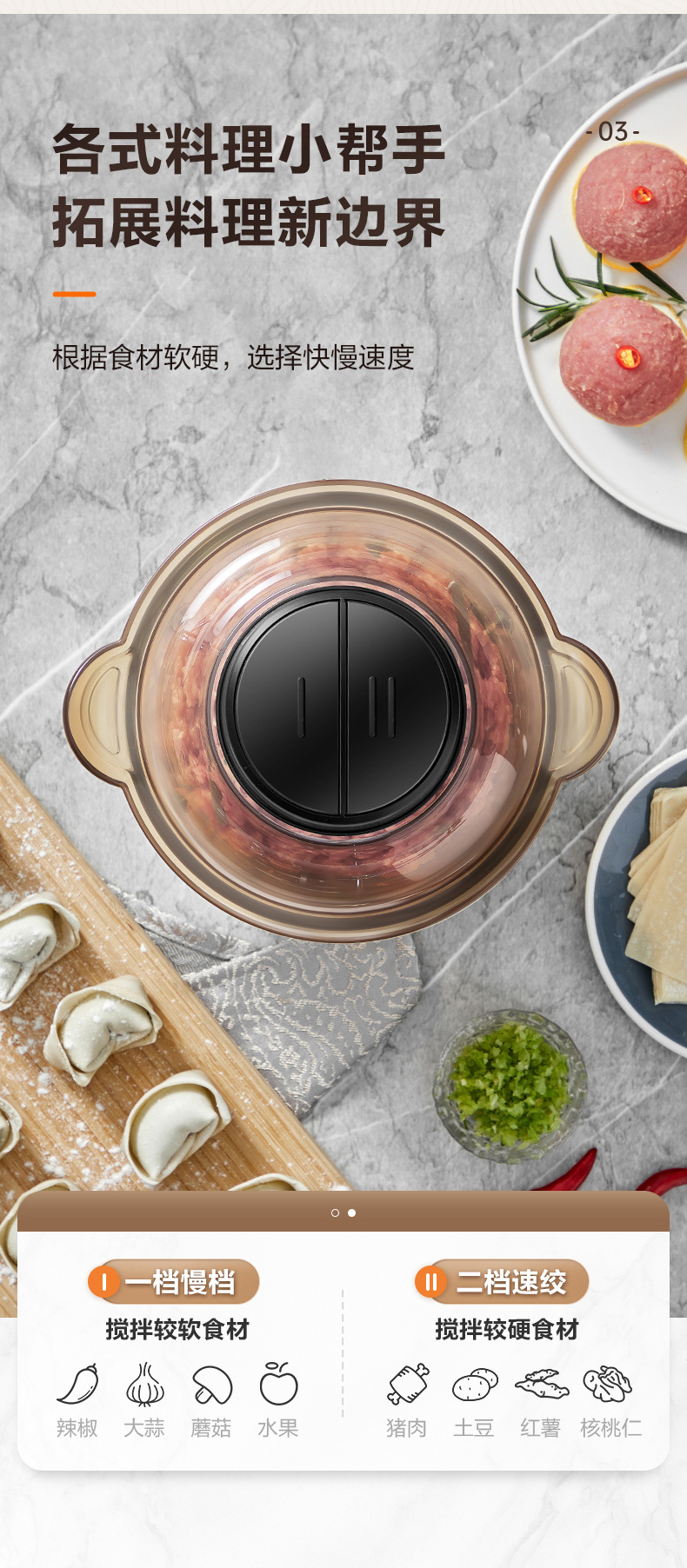 A household electric small multi-functional meat grinder for mincing vegetables, making dumpling fillings and mincing meat pic 7