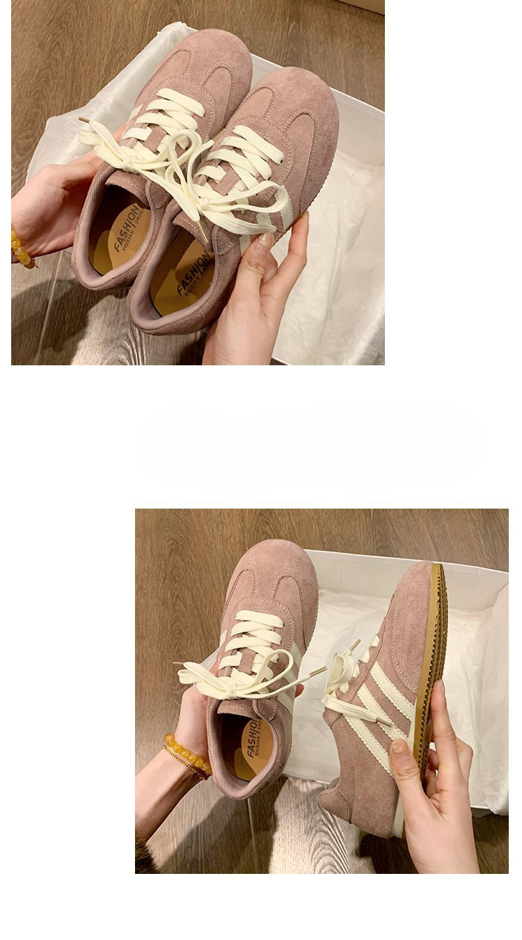 复古红色德训鞋女款小白鞋2025新款休闲板鞋运动厚底阿甘鞋详情24