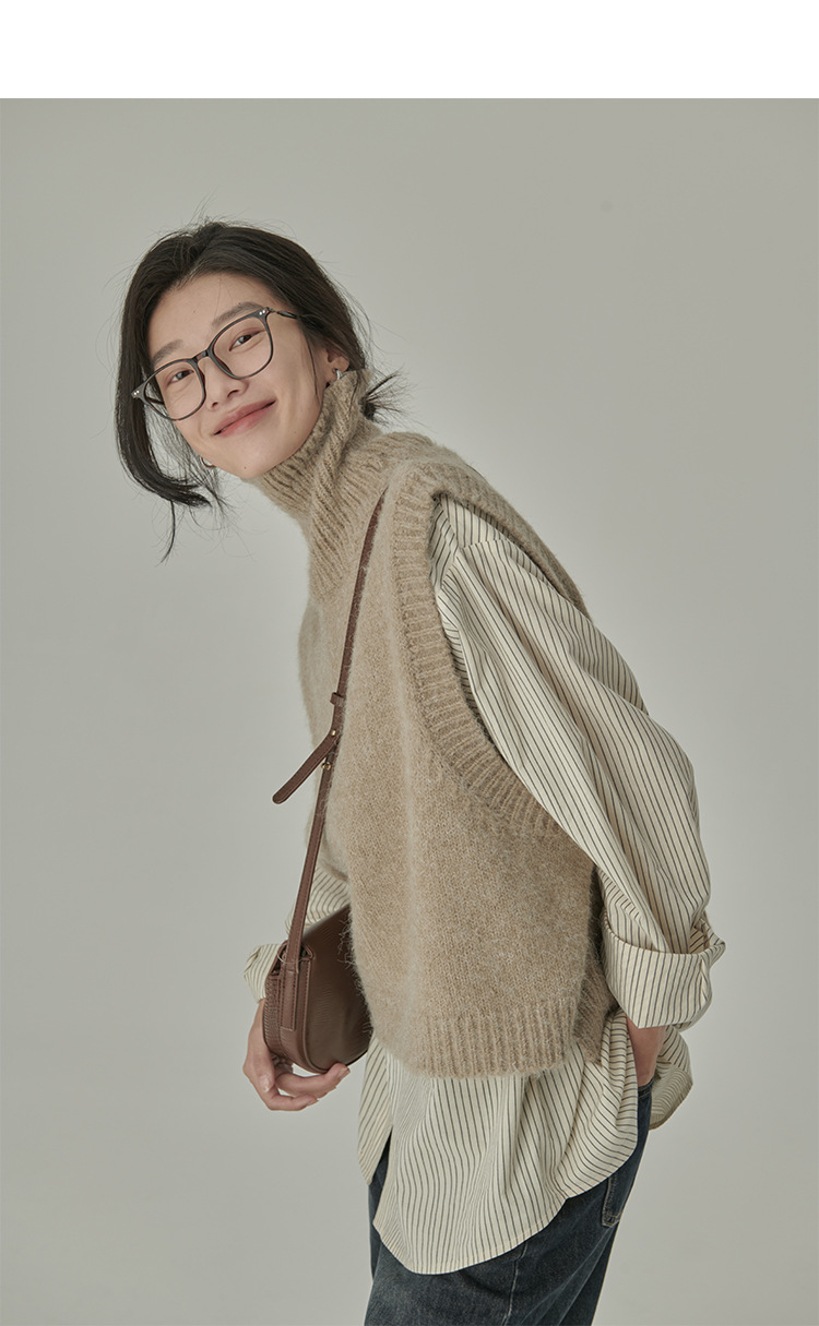 春秋季新款复古港风蓝色条纹衬衫女宽松显瘦通勤叠穿设计感衬衣潮详情29