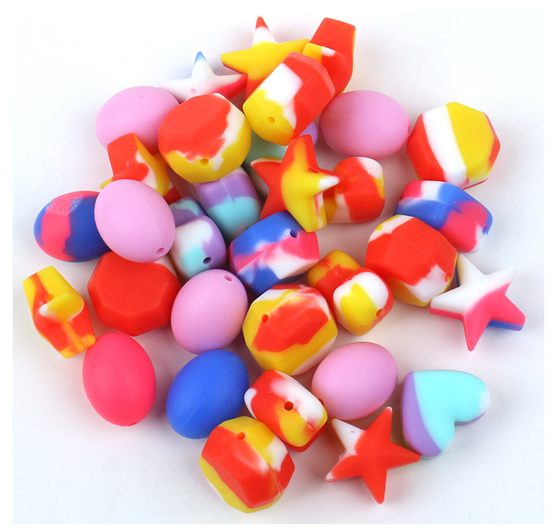 宝宝牙胶用硅胶珠子彩色项链手串手链串珠手工diy儿童饰品配件散详情7