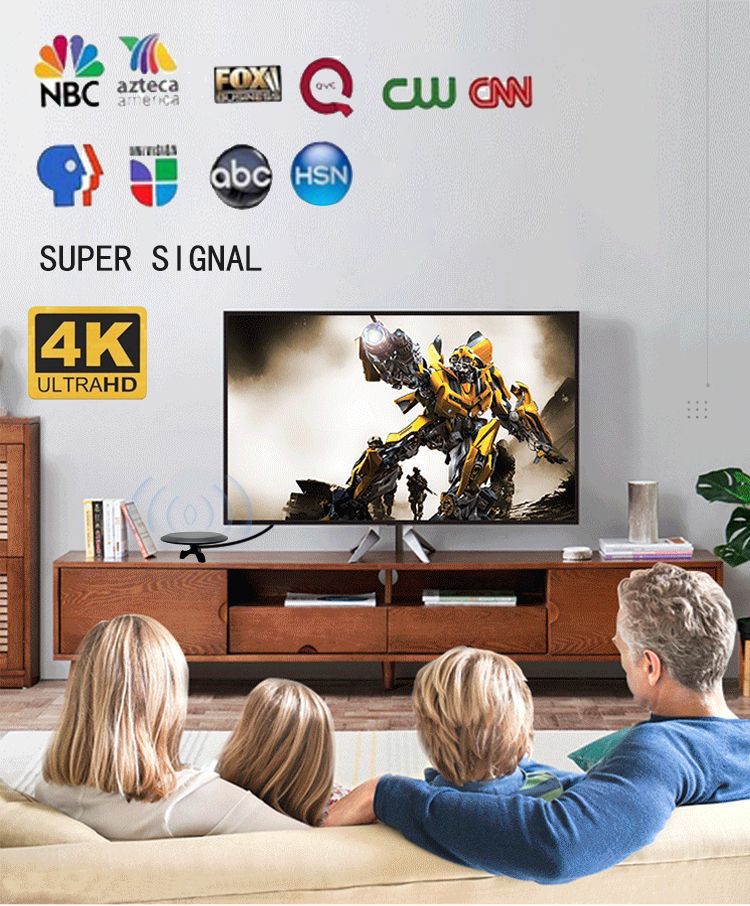 New indoor and outdoor digital TV antenna with signal amplifier, USB-powered DVB-ATSC high gain pic 2