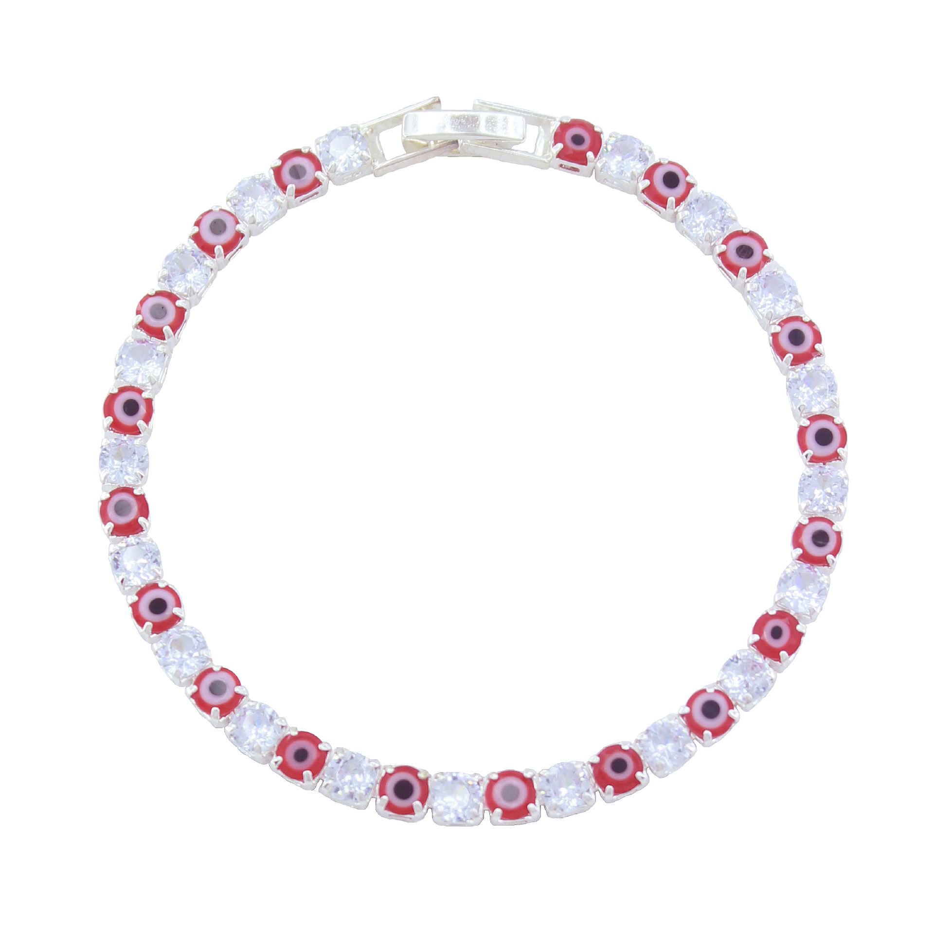 土耳其蓝眼睛恶魔之眼手链铜镀银满钻网球链跨境时尚邪眼饰品工厂批发详情18