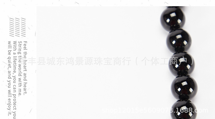 天然黑曜石散珠diy乌金黑曜石手链半成品纯黑7A黑曜石DIY隔珠饰品详情15