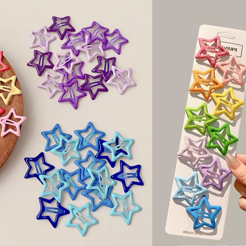 可爱bb夹侧边夹刘海夹金属y2k小夹子头饰发夹川野多巴胺星星发夹详情1