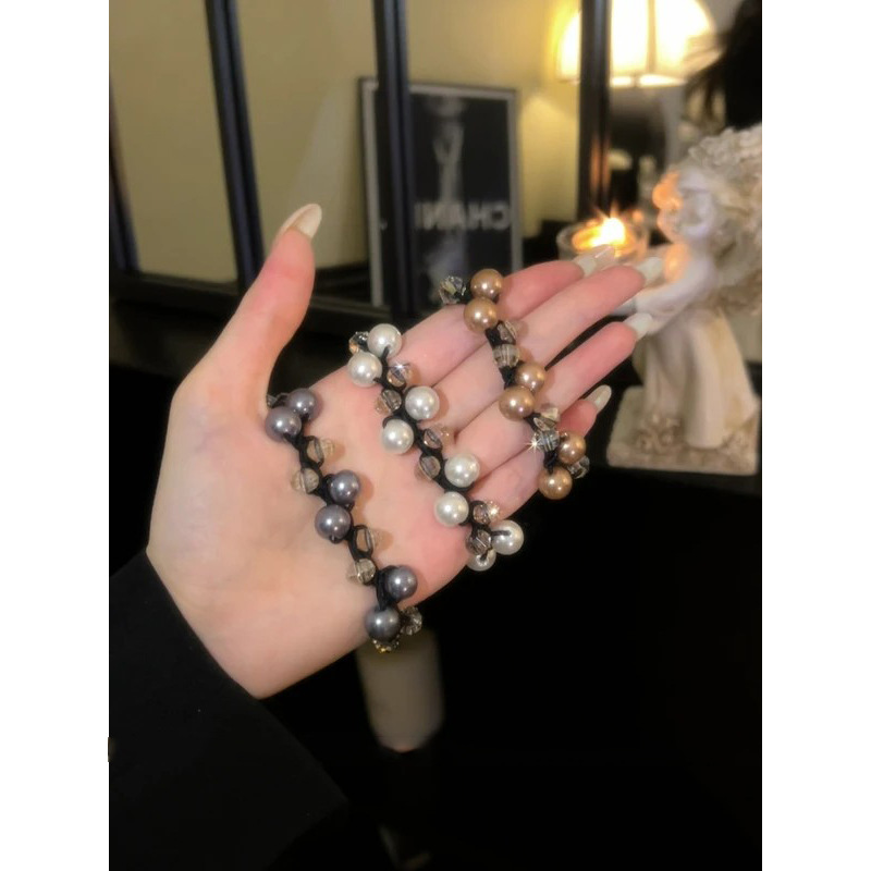 纯手工编织发绳轻奢贵气感发圈高弹力加粗时尚头绳扎头发皮筋详情4