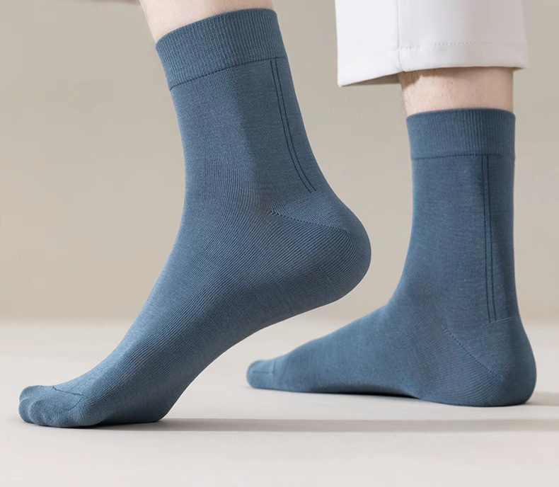 竹纤维袜子男袜新款男士中筒袜春夏季运动薄透气抗菌防臭吸汗长袜详情2
