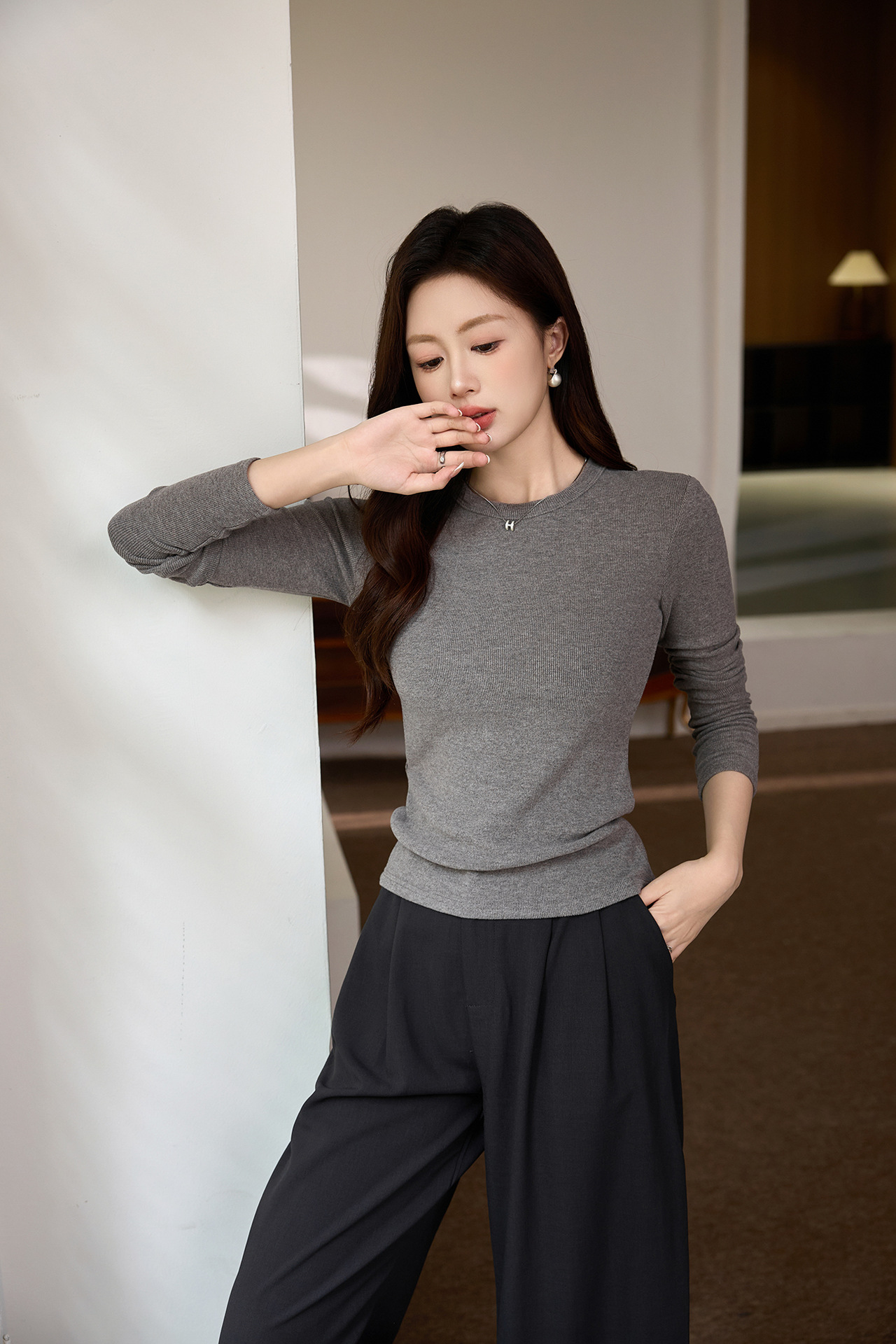 #双面磨毛# 精品慕斯羊绒软糯T恤女长袖2025秋冬新款内搭打底衫详情26