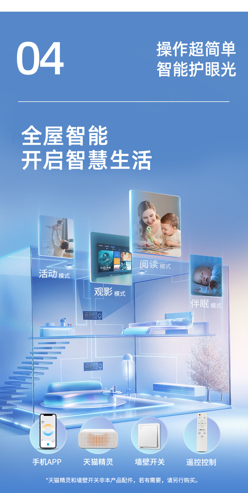 中山家装灯饰普瑞全光谱98简约护眼吸顶灯卧室灯具客厅灯大厅主灯详情20