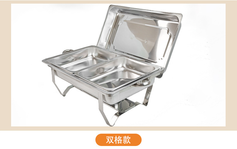 410 stainless steel rectangular thickened household buffet stove, tableware, hotel insulated stove manufacturer wholesale and customization pic 10