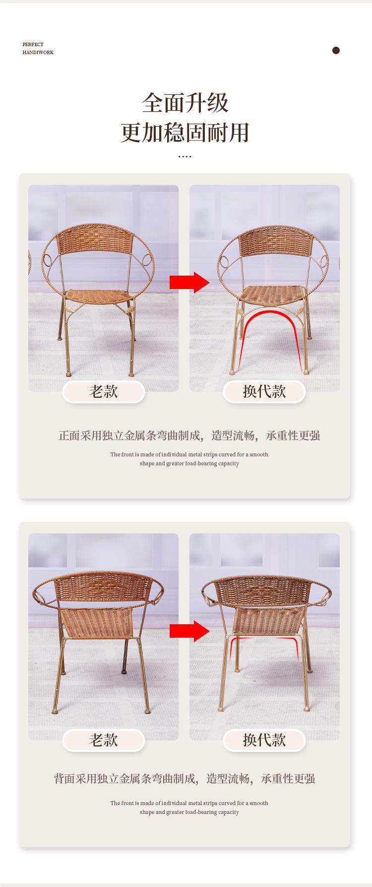 庭院阳台小藤椅藤椅室外腾椅儿童老人椅子靠背椅单人成人家用凳子详情4
