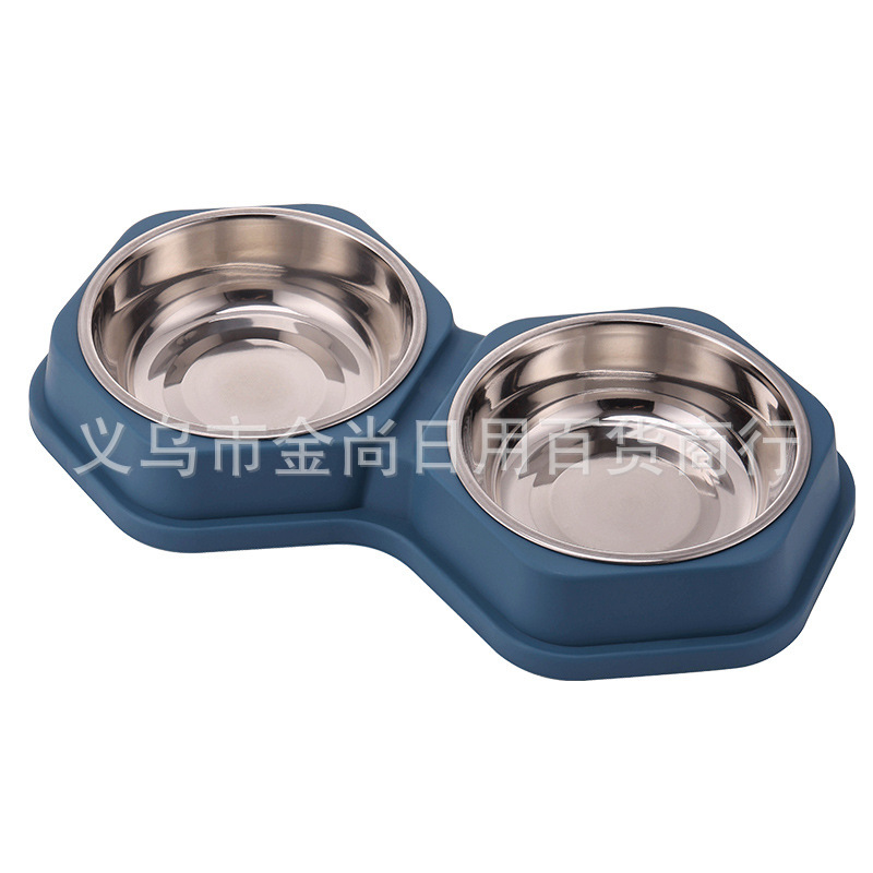 糖果色跨境批发双碗201内胆可拆分喂食猫碗狗盆饮水猫犬宠物用品详情2