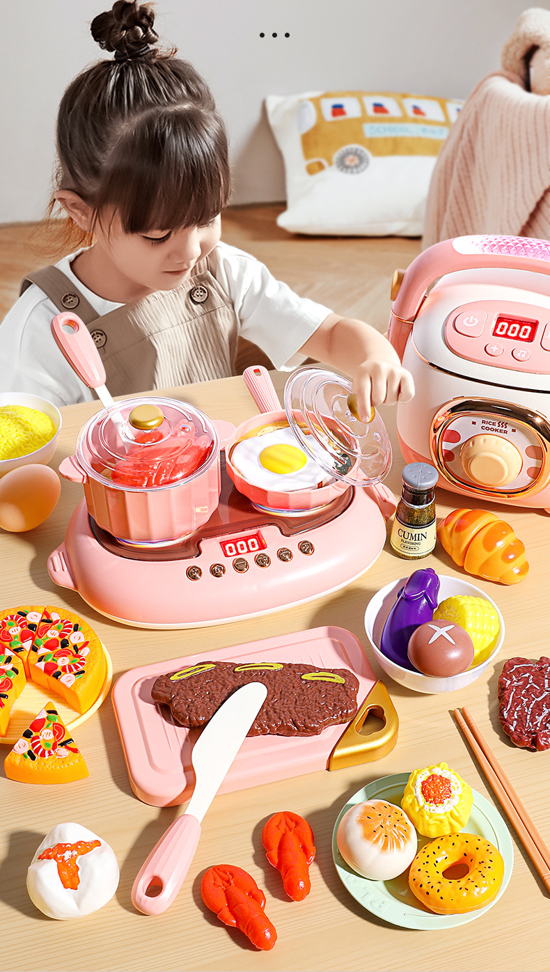儿童玩具蒸汽喷雾电饭锅套装男女孩过家家厨房煮饭餐厨具早教批发详情3