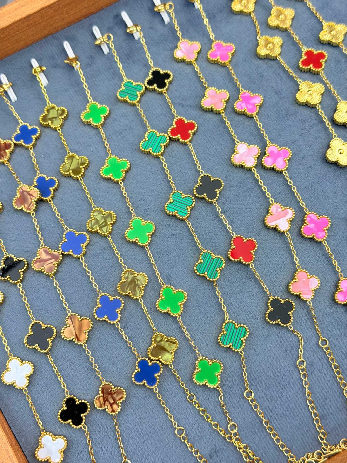 高级感双面五花花瓣手链镀18K金贝母玛瑙轻奢百搭网红饰多色可选详情28