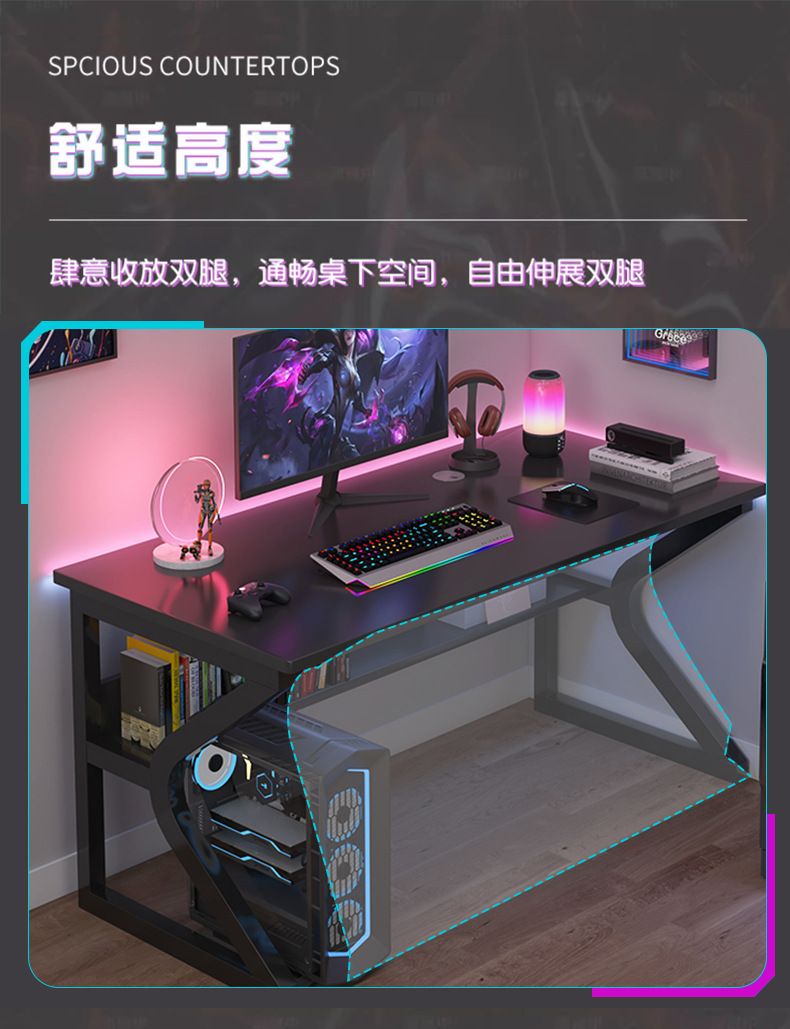 Computer desk, desktop desk, simple and modern office desk, home writing desk, bedroom simple e-sports desk, student desk pic 5