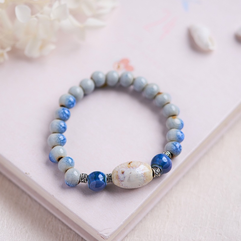 景德镇陶瓷手串礼物新中式百搭一缕瓷集小清新女生手工编织原创详情10