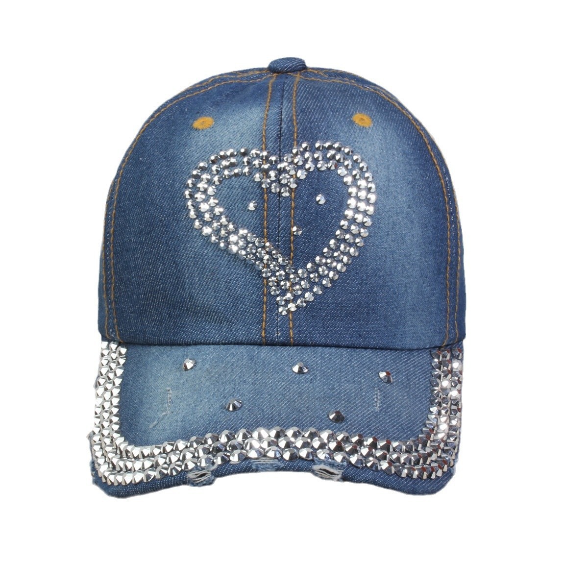 牛仔镶钻棒球帽弯檐男帽女帽百搭款遮阳鸭舌帽夏季休闲百搭帽子详情41