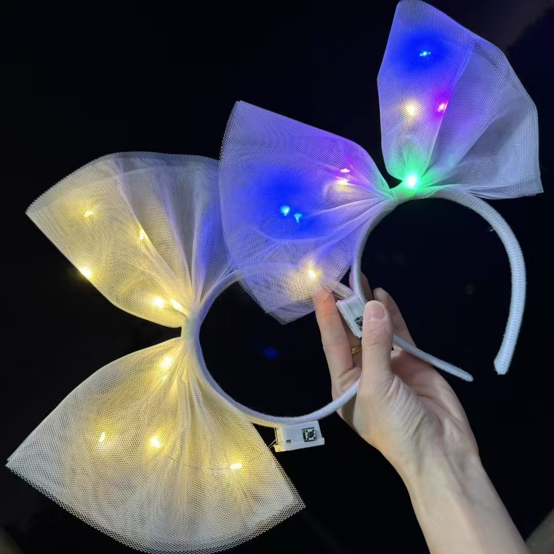 网红发光天使翅膀背饰地摊夜市热销闪光花环兔子发箍彩球蝴蝶头饰详情26