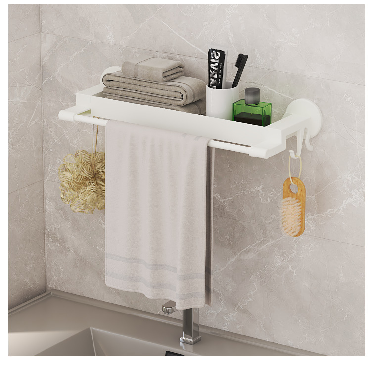 Plastic non-perforated bathroom storage racks, bath towel racks, towel racks, toilet and washroom storage racks, daily necessities pic 13