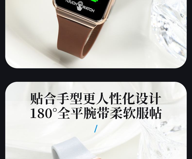 New in-stock wholesale cool electroplated LED square electronic watch, fashionable outdoor touch couple watch for primary and secondary school students pic 5