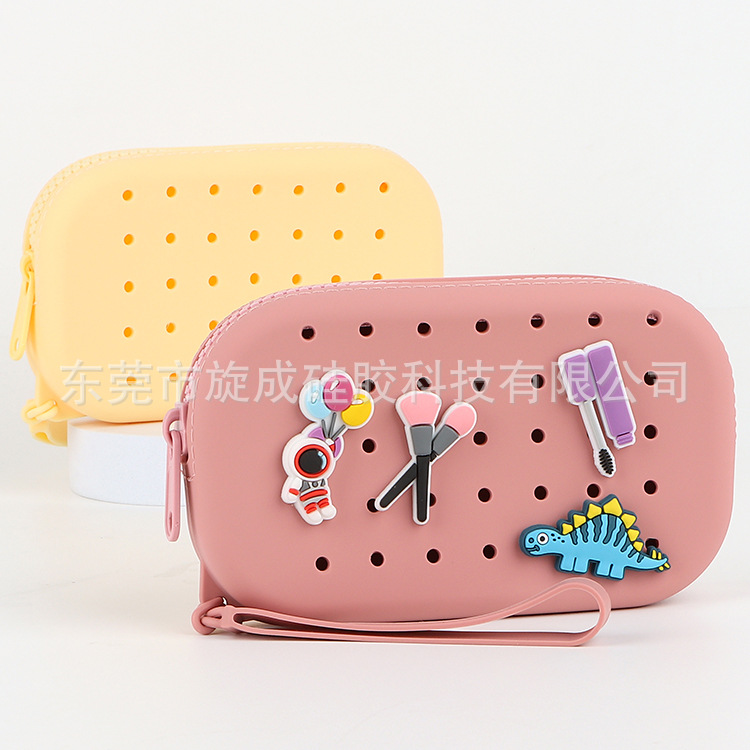 新款硅胶小椭圆零钱包化妆包DIY装饰洞洞硅胶收纳包diy洞洞装饰包详情13