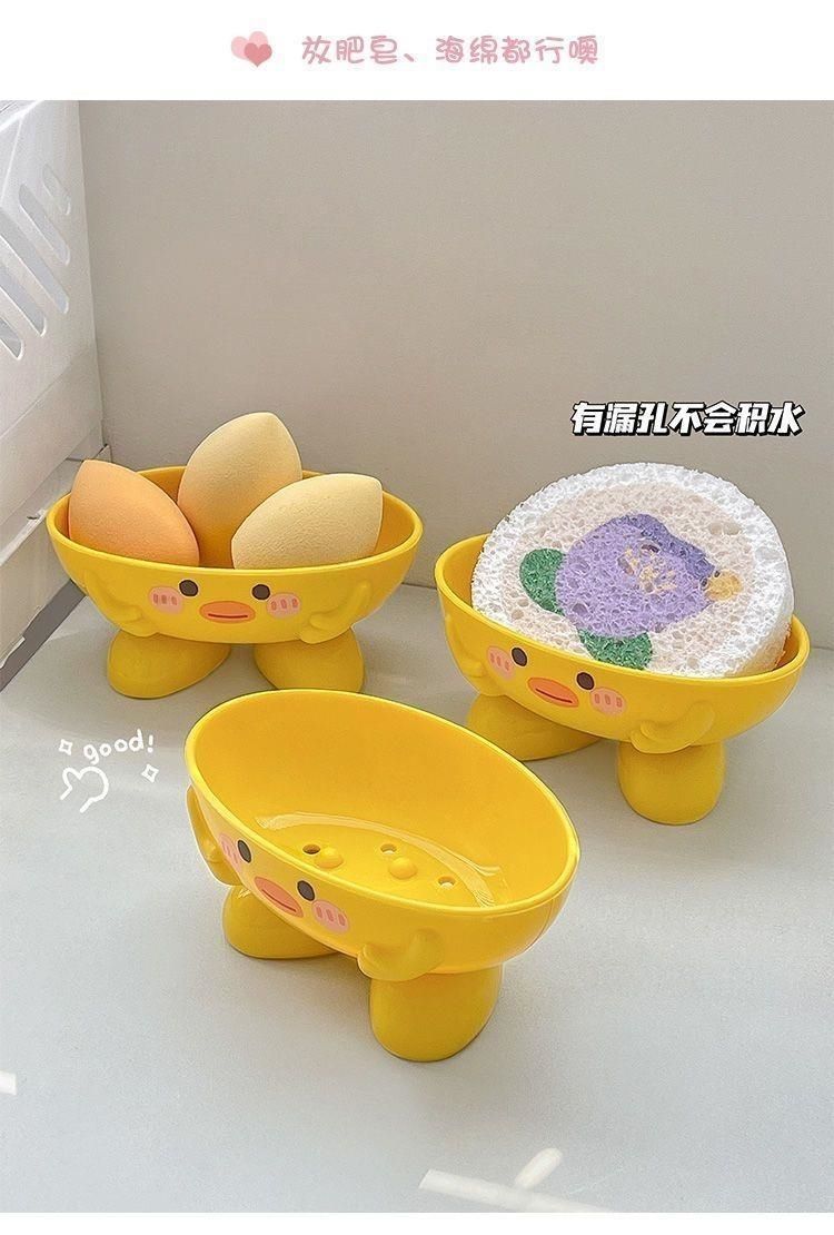 Soap box, home cute cartoon bathroom soap box, draining little yellow duck soap box, thickened storage rack for dormitory pic 12