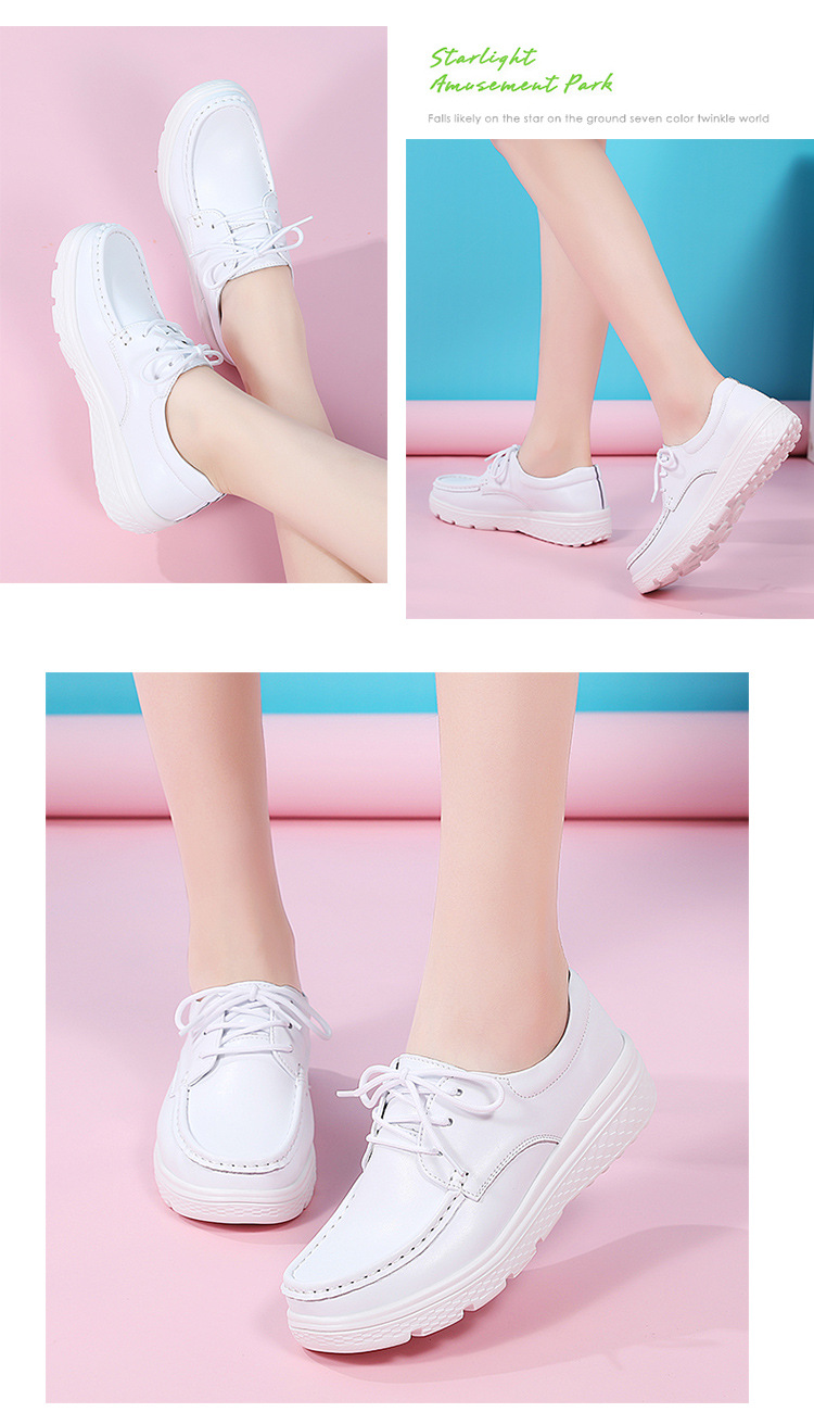 女鞋批发秋冬系带百搭护士鞋女软底透气厚底时尚休闲鞋舒适平底鞋详情7