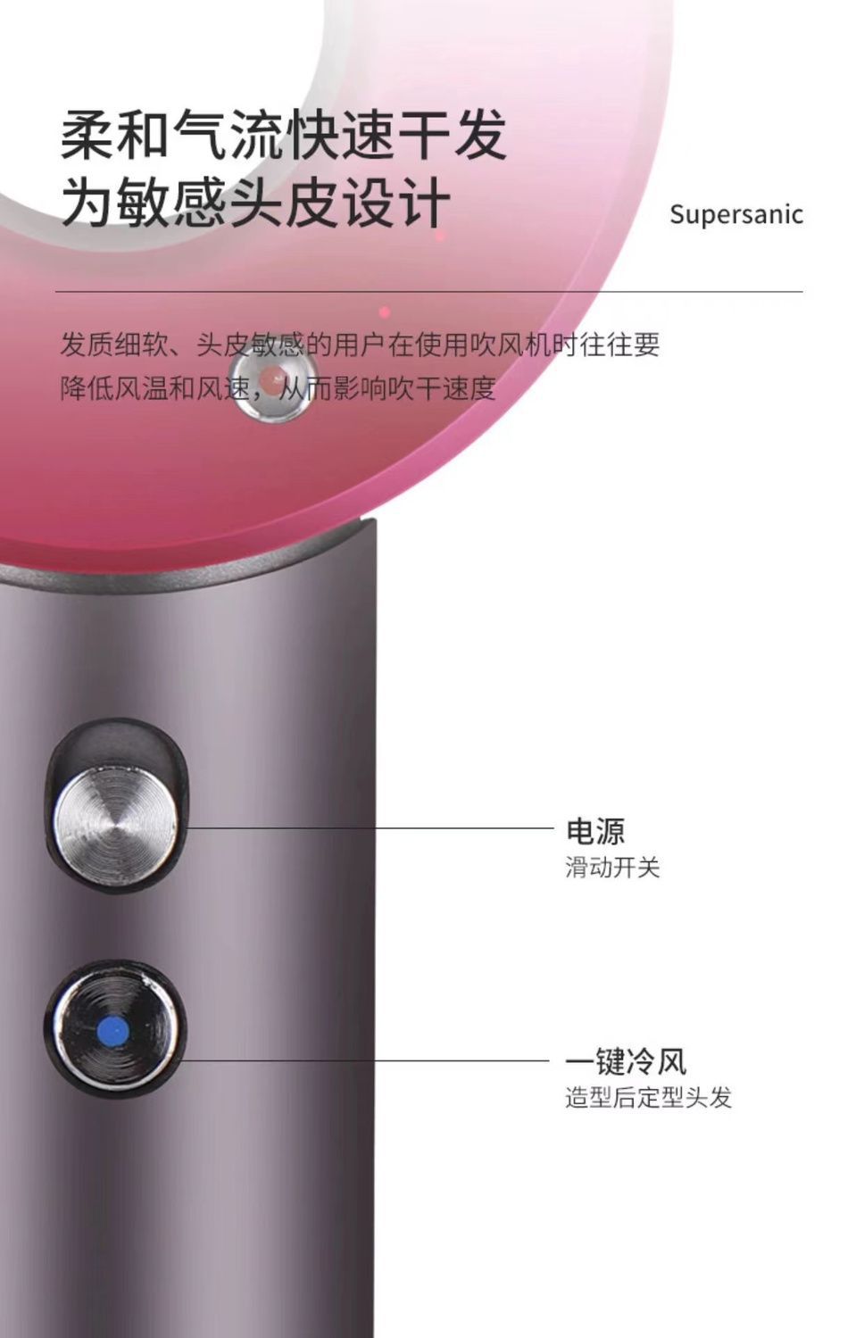 Hair dryer for home use, negative ion hair care, strong wind force, quick drying, high power, student-specific hair dryer for dormitories pic 14