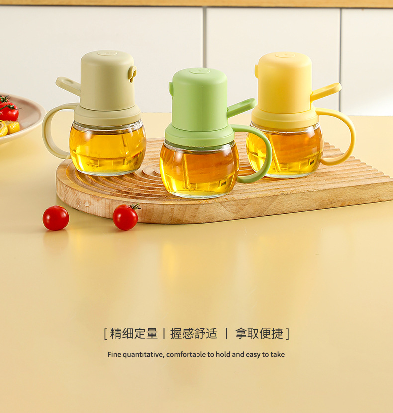 Kitchen glass oil can, high-temperature resistant household oil spray can, thickened sealed oil spray bottle, large-capacity oil tank, no oil hanging pic 2