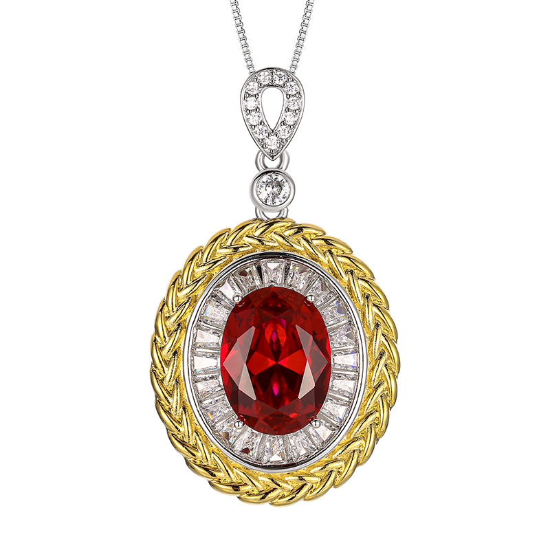 2025庄生生珠宝仿真红刚玉蓝尖晶首饰时尚轻奢套装12*16-10*12详情10