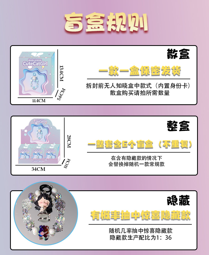 喵呜挂链潮玩盲盒背包手机挂饰新款装饰品送女友礼物生日少女心详情6
