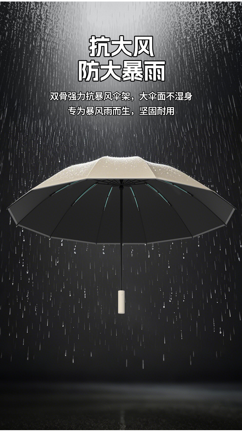 小米雨伞自动反向超大防晒防紫外线晴雨两用折叠伞遮阳批发广告伞详情17