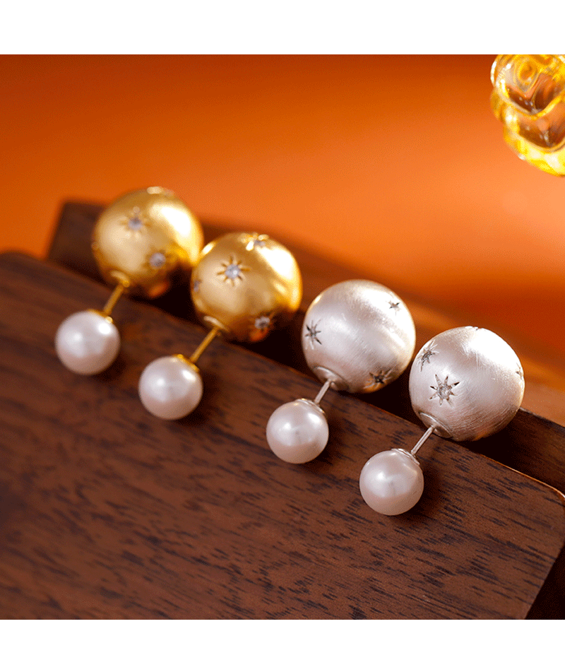 Hyacinth stylish, individualistic, light luxury, brushed high-end earrings, a pair of pearl stud earrings, a new trendy ear accessory for 2025 pic 6