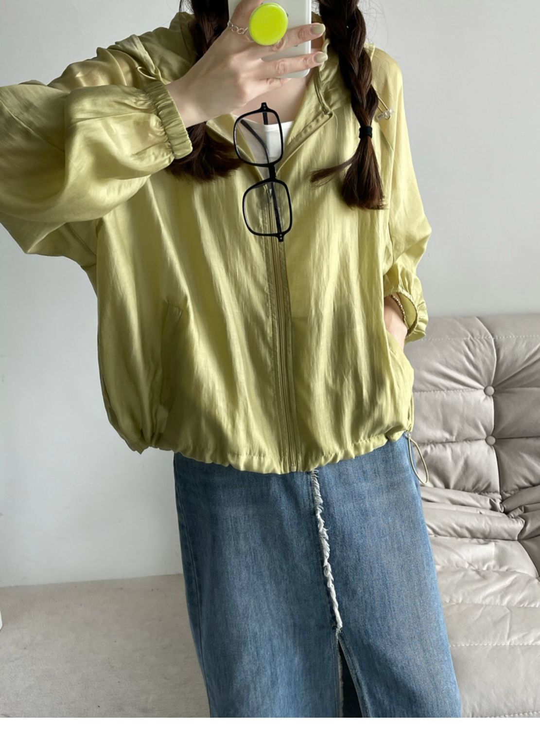 天丝连帽防晒衣女夏季薄款户外透气百搭防晒服oversize蝙蝠袖上衣详情10