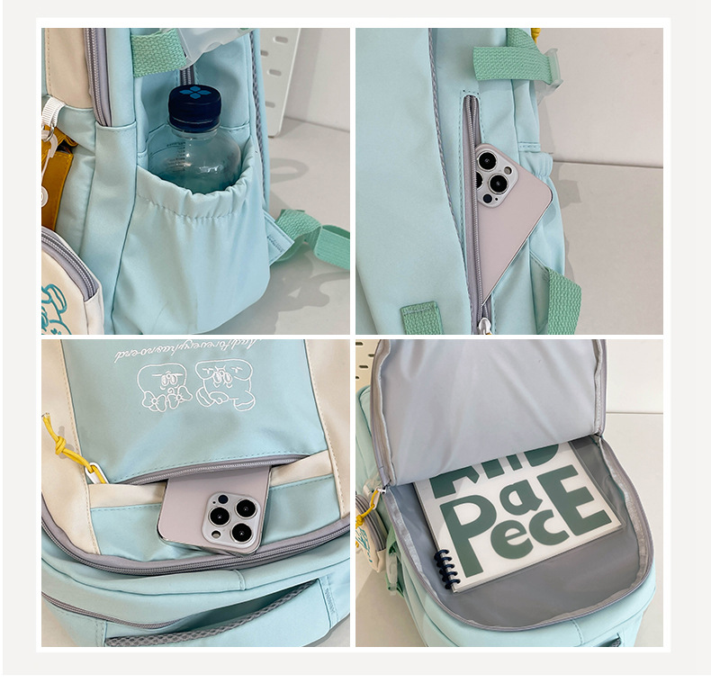Japanese and Korean casual backpacks, forest-style schoolbags, multi-pocket schoolbags for primary school students, large capacity for cross-border travel for junior and senior high school students pic 48