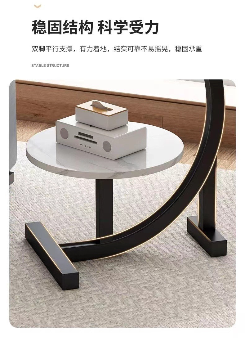 茶几边几客厅家用床头柜网红现代简约圆桌双层圆形边柜沙发柜茶几详情9