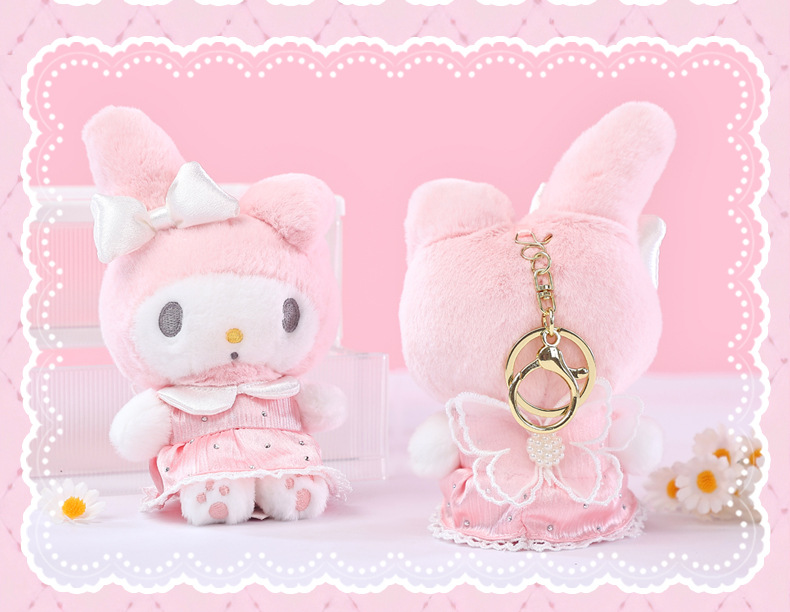 Authentic Sanrio Butterfly Dance Melody Melody plush keychain, schoolbag, backpack pendant and accessory for girls pic 10