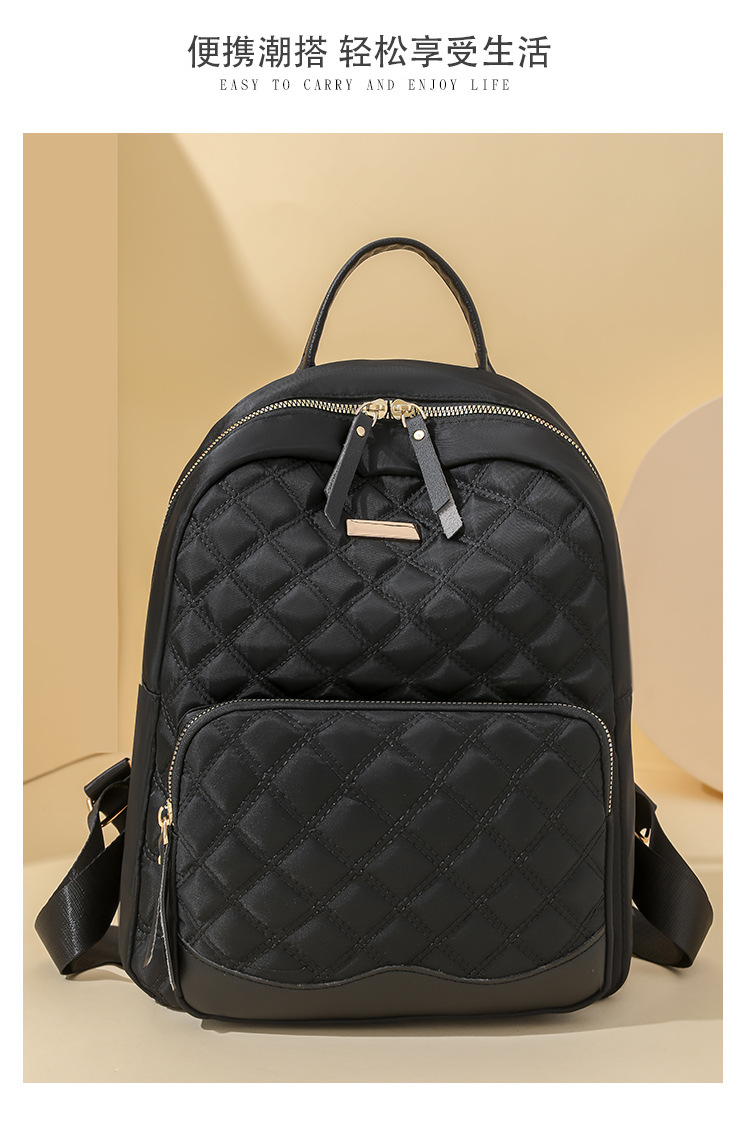 2024跨境新款时尚牛津布双肩背包高级感休闲百搭旅行女士背包书包详情15