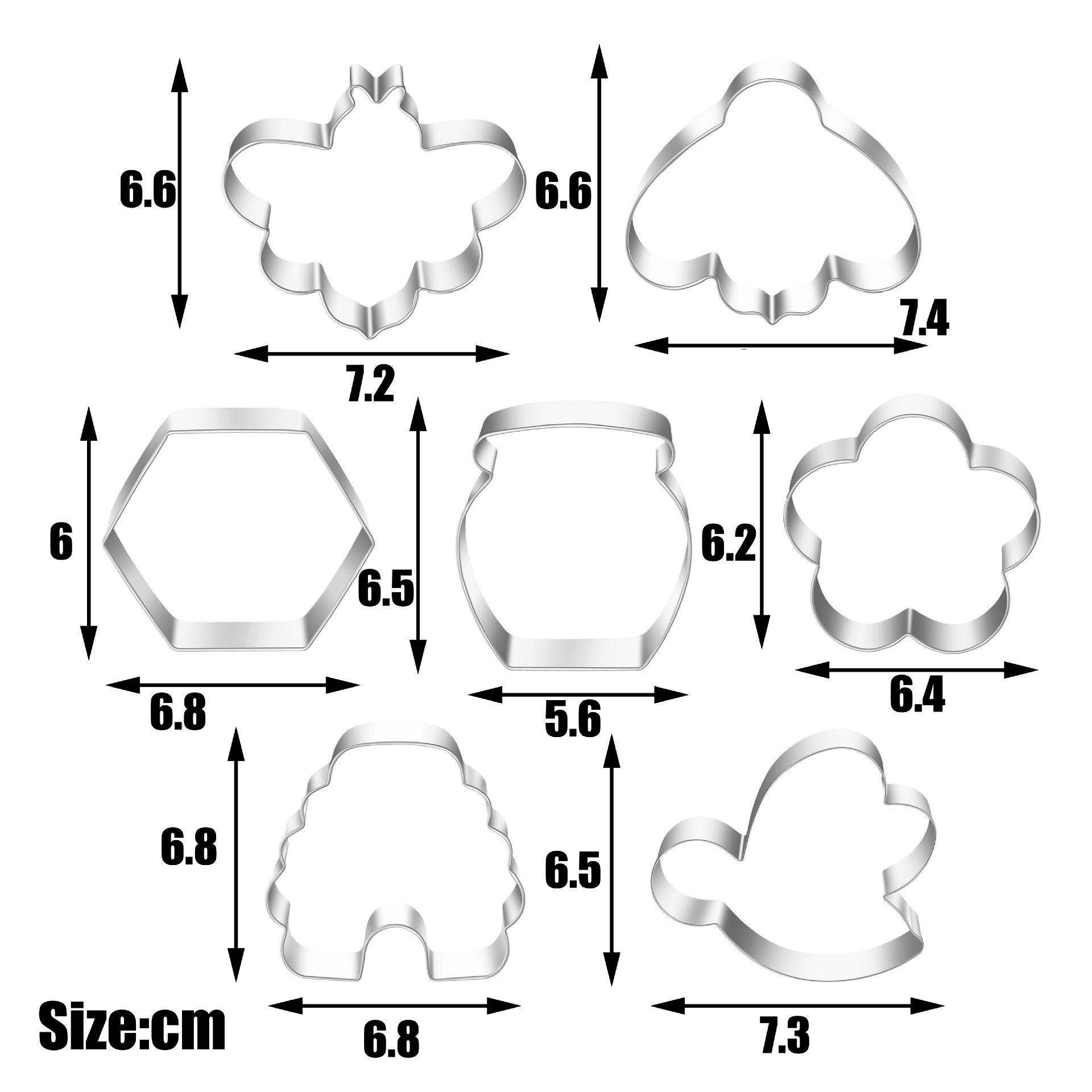 厨房用品烘培工具不锈钢饼干模具蜜蜂主题7件套装烘焙DIY工具批发外贸现货货源详情1