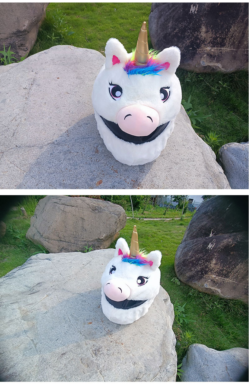 动物型可爱独角兽头盔帽装饰摩托机车毛绒套个性卡通炸街骑行详情10