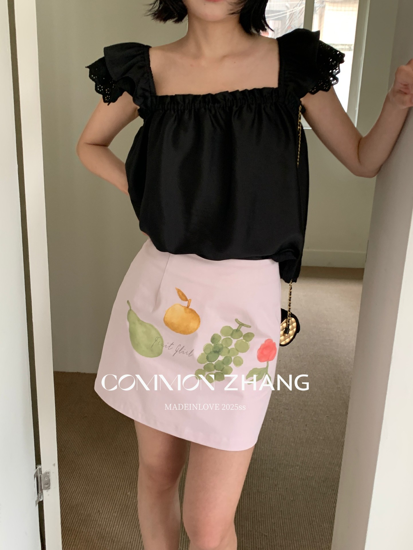CZ ZHANG Summer Vacation Playful and youthful fruit-printed short skirt, low-waisted and versatile A-line skirt B22578 pic 22