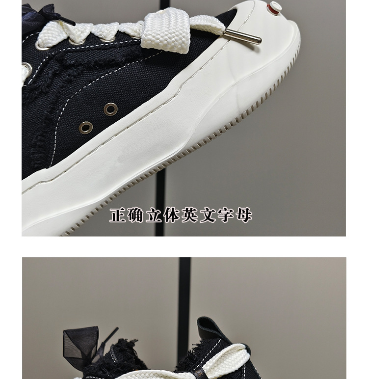 檀健次同款厚底帆布鞋女潮开口笑小白鞋情侣款小众计设运动板鞋男详情12