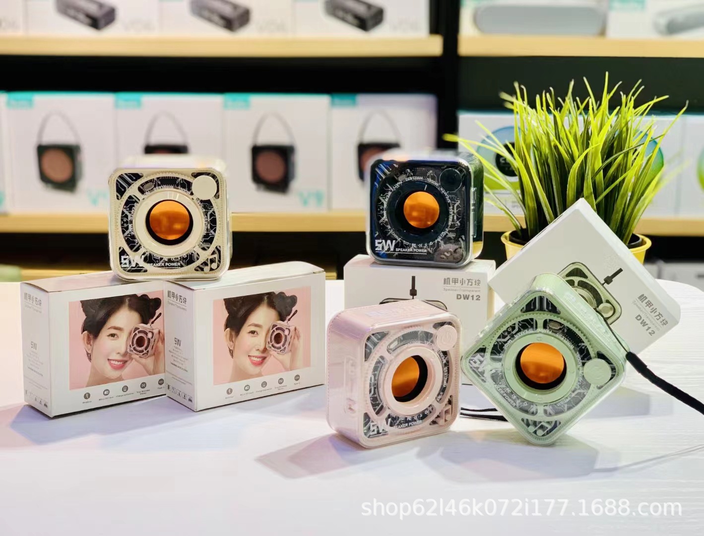 New transparent mecha small steel cannon Bluetooth speaker, outdoor home portable card-inserting subwoofer mini audio system pic 14