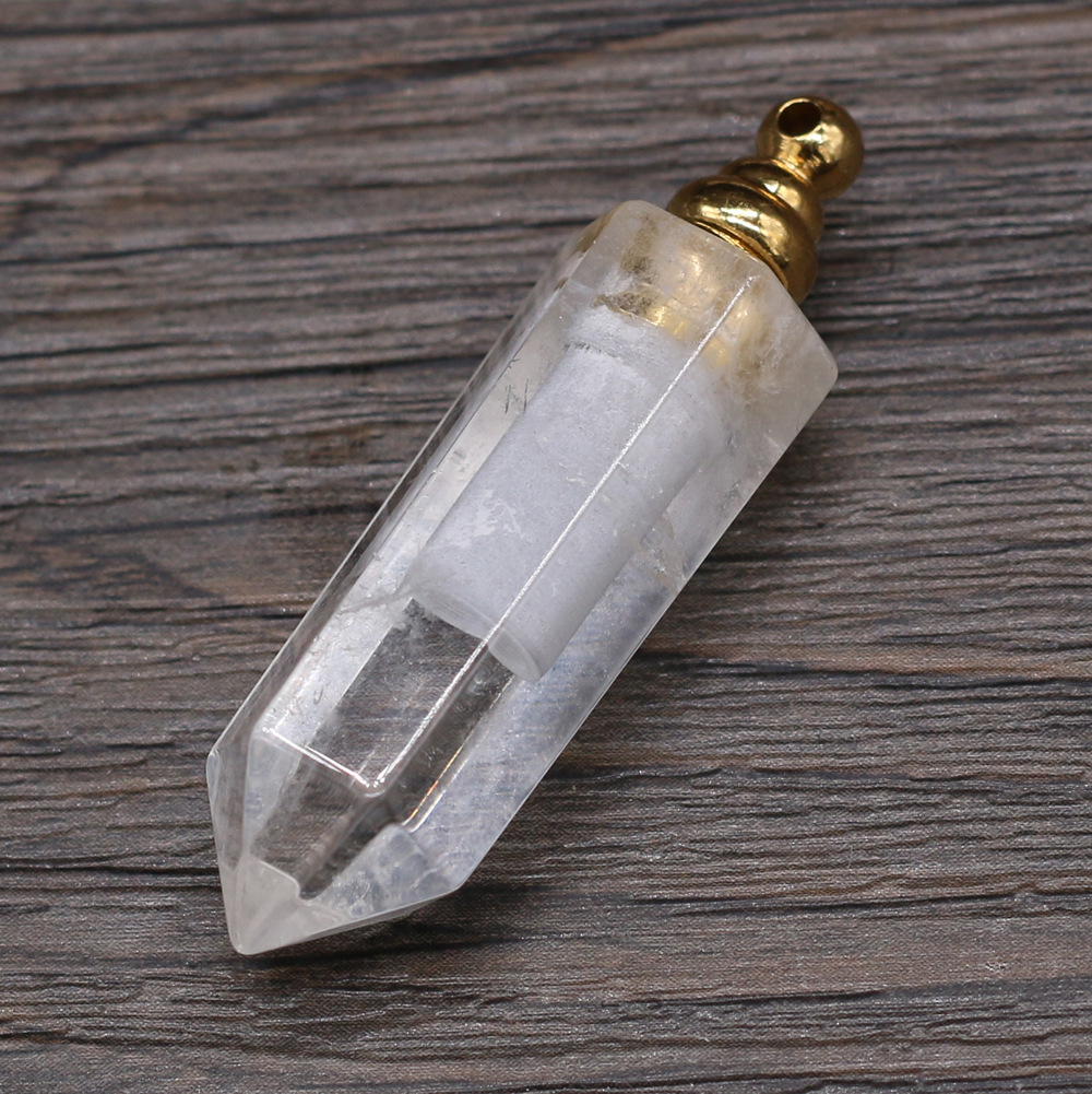 Exquisite natural semi-precious stone perfume bottles, white crystal, various shapes, DIY accessories, fashionable and exquisite wholesale production pic 87